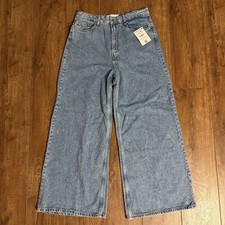 NWT Bershka Mega Baggy Medium Wash Ultra High...