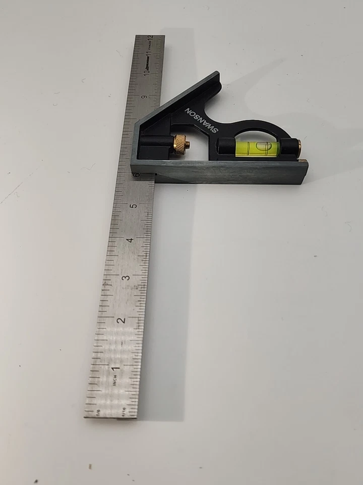 Swanson 12 Inch Combination Square w/ Stainless Steel Blade Brass Scriber TC132 - Image 4 of 4
