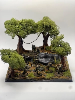 MYMINIREALMS (Unpainted) Forrest Jungle Diorama | Warhammer Terrain Base