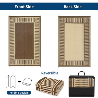 8x10/ 9x12/9x18/10x14/10x20 FT Portable Outdoor Waterproof Plastic Straw Rug,RV