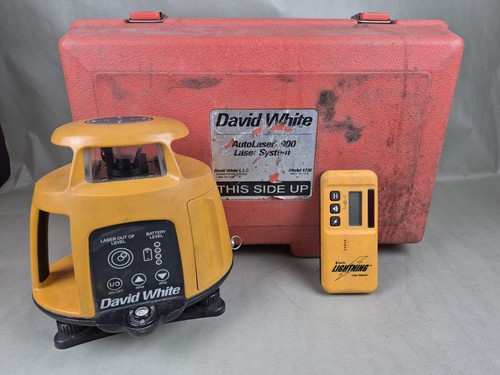 DAVID WHITE AUTOLASER 900 Rotary Level 360 Laser Tool Receiver Case VIDEO WORKS!