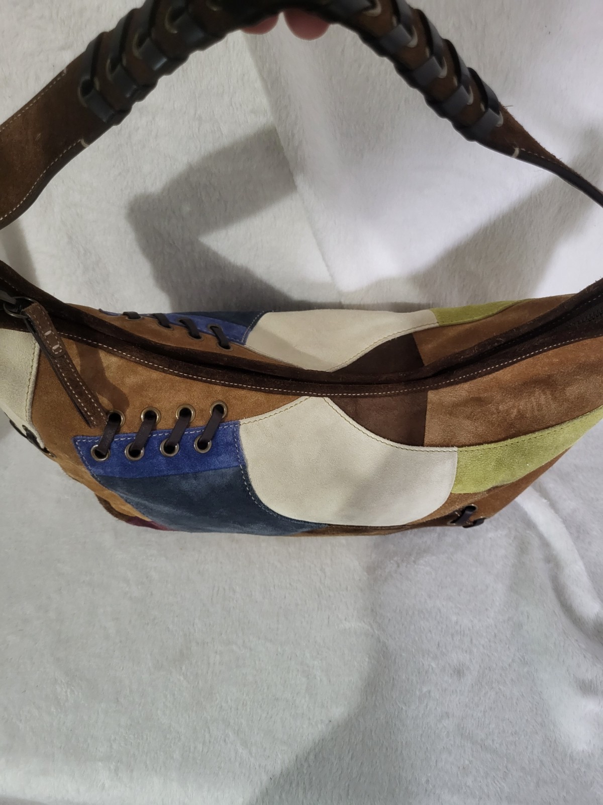 Vintage Coach 9587 Soho Patchwork Suede Leather Shoulder Hobo Bag Y2K 2004 image 3
