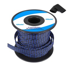 100Ft-1/4inch PET Expandable Braided Wire Sleeving,Wire Loom Cable Sleeve for...