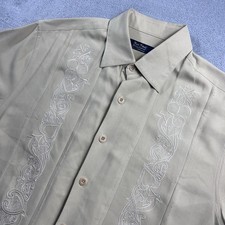 Nat Nast Button-Up Shirt Mens Size M Yellow 100 Silk Bowling Short Sleeve Retro