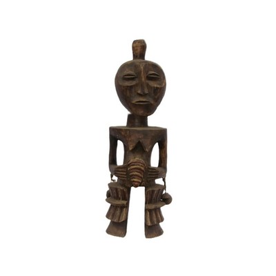 Lega Janus Statue   Two-Faced African Wood Sculpture   Congo Bwami Society Art