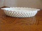 Vintage Fenton Milk Glass Hobnail 3-Section Relish Dish