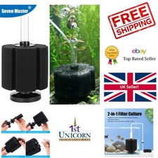 Sponge Filter - Fish Tank Air Pump Skimmer - 3 Sizes - Black Accessory