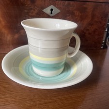 Vintage 1930’s Susie Cooper Coffee cup & Saucer  Wedding Band Pattern Art Deco