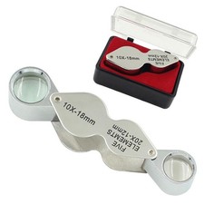 Jewellers Loupe Magnifier 20X 10X Magnifying Glass Eye Triplet Twin Lens Fold
