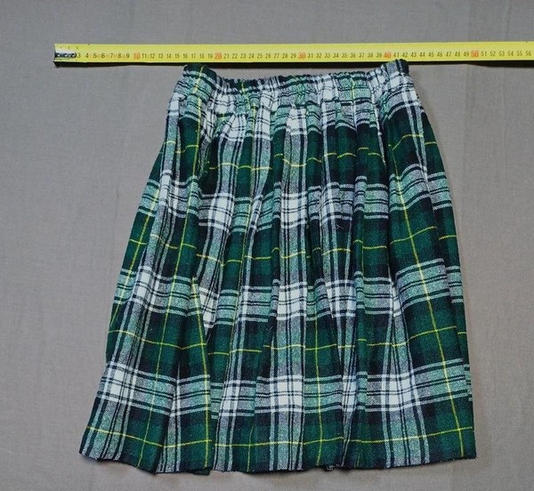 Women Vintage Skirt Black Wool 36