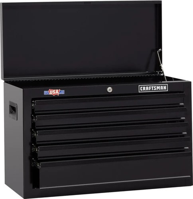 #ad CRAFTSMAN 1000 Series 5 Drawer Ball bearing Steel Tool Chest Black Storage Stack $115.00