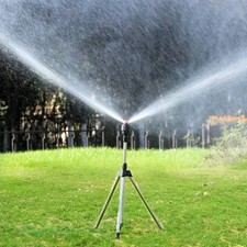 Garden Automatic Rotating Sprinkler 360-Degree Stainless Steel Tripod Set UK