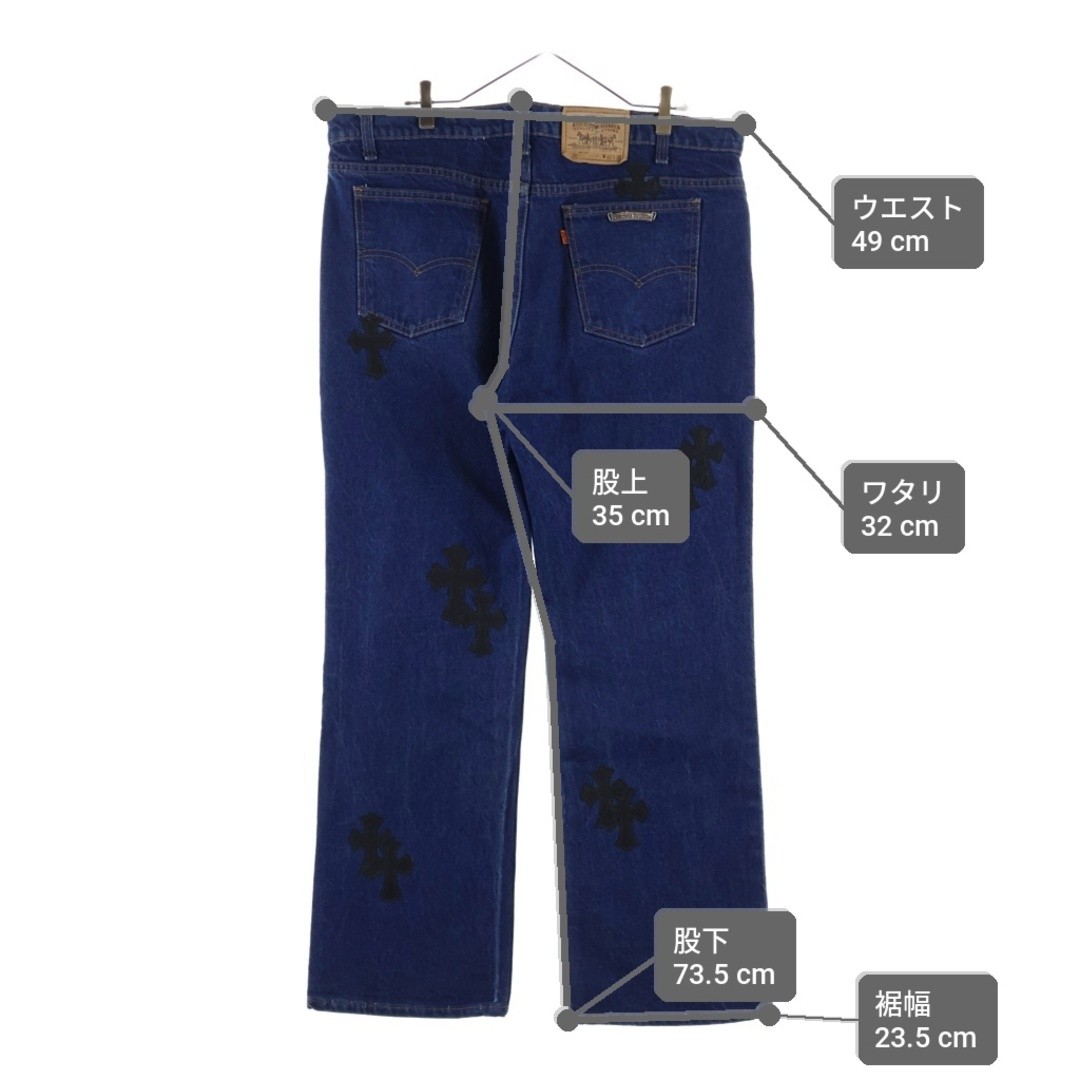 CHROME HEARTS U VNTG JEAN BLU ORNG TAB Cross Patch Washed 517 Denim Pants Used 6 image 9
