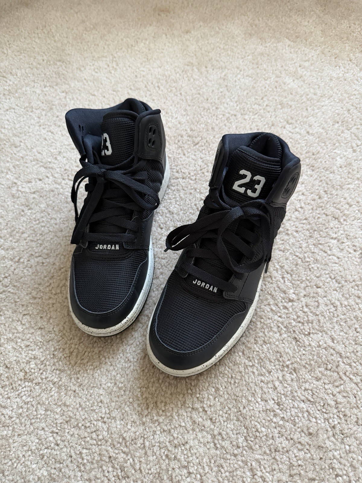 NIKE Jordan 1 Flight 4 Premium Black Platinum Shoes 828237-020 Youth Size 6  thumbnail 2