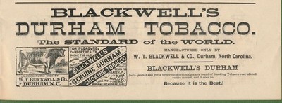 Magazine Ad - 1879 - W.T. Blackwell & Co. - Durham Tobacco - Durham, NC