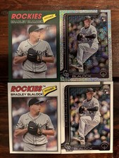 Bradley Blalock 4 Card LOT! Heritage Dark Green / Sandglitter - Colorado Rockies