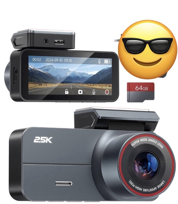 Yonvim Dash Camera for Cars 2.5K with 3.39" IPS Screen & 32GB Card