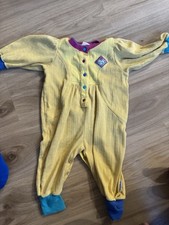 Vintage Gymboree rainbow tag One-Piece romper Yellow With Bold Colors On Sleeve