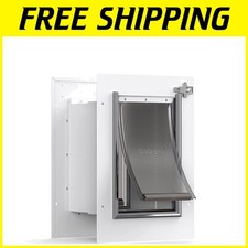 White Steel Pet Door - Telescoping Tunnel, Double Flap