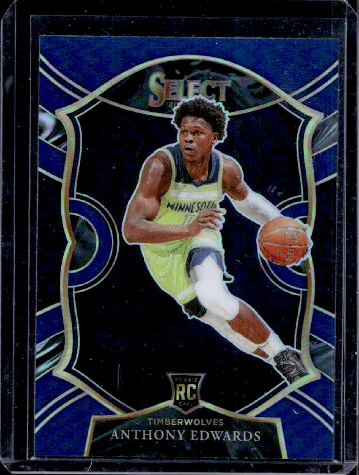 2020-21 Select Anthony Edwards RC Blue Prizm Concourse #61 Timberwolves