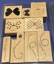 Stampin  Up   Flight Of The Butterfly   Wood 10 Piece stamp set-Preowned-