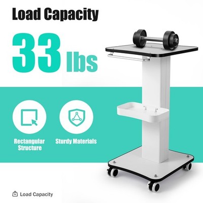 Beauty Salon Machine Stand Rolling Cart Beauty SPA Trolley Holder Handle Design
