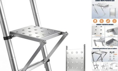 Ladder Platform for Standing, Extension Ladder Work Silver (Ladder Platform)