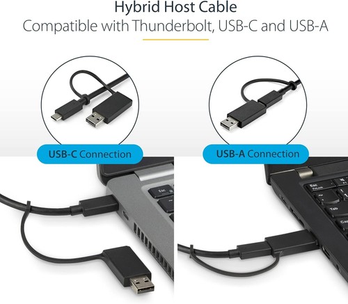 StarTech.com USB-C & USB-A Dock - Hybrid Universal Laptop Docking Station with 1 - Photo 2/10