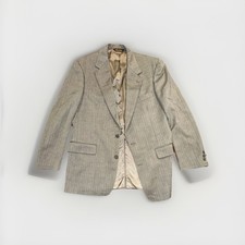 VTG Brooks Brothers Gray Herringbone Two-Button Single-Breasted Blazer Made USA