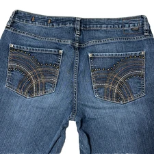 Jag Jeans Women’s Size 12 Mid Rise Straight Leg Dark Wash Embellished Pockets