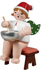 Baker Angel Christmas Sitting With Dough Bowl Crown Height Approx 2 3/8in New