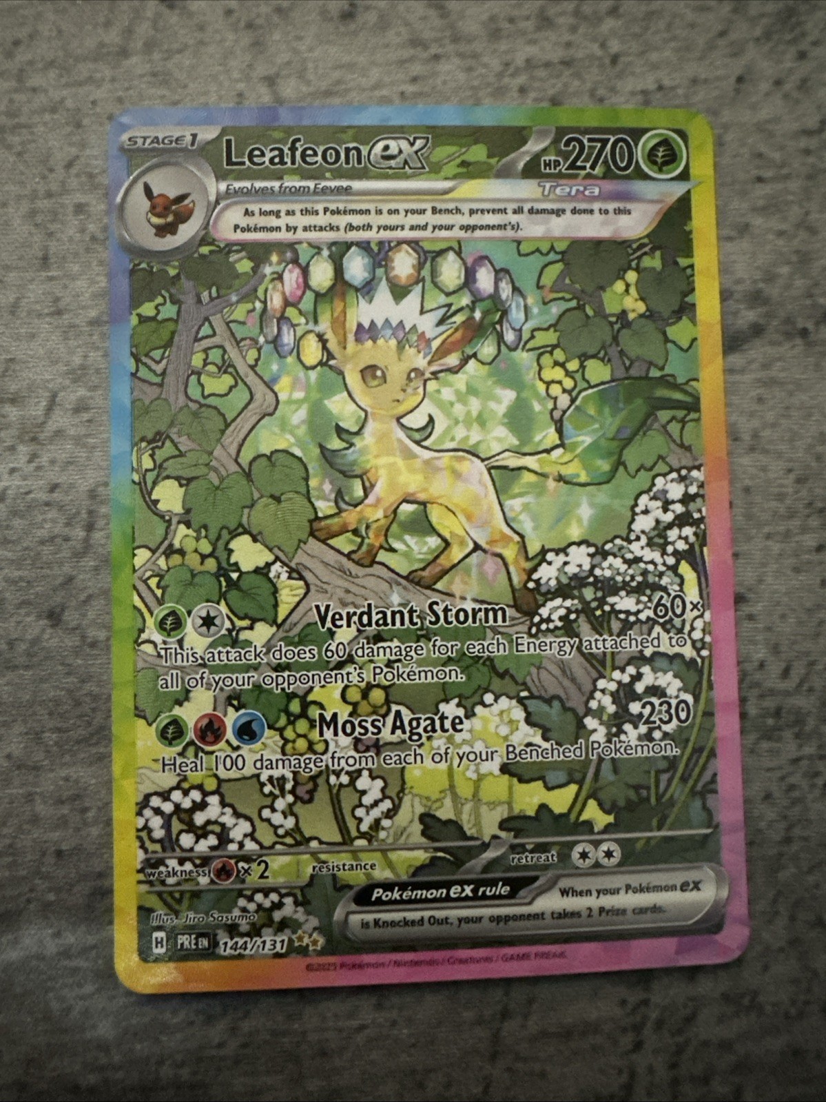 Pokémon TCG SV-Prismatic Evolutions Leafeon EX Card #144/131 NM
