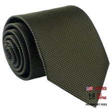 Mens Solid Color Tie,Handmade Neckties With Multiple Colors Gift Box Olive Green