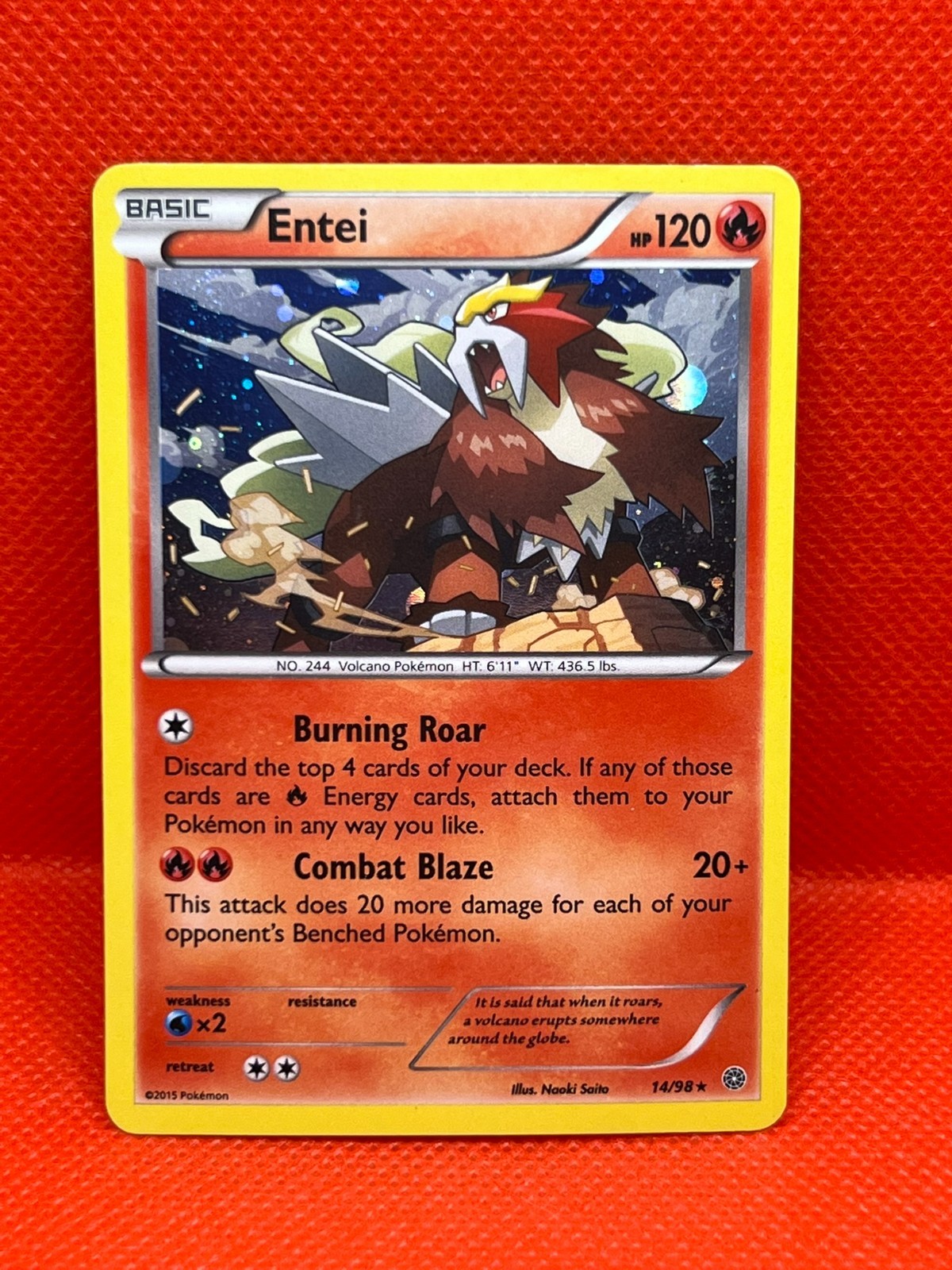 Pokémon Tcg Entei 14/98 Cosmos Holo Ancient Origins