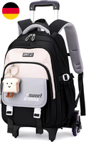 Amythe Schulrucksack Trolley FüR MäDchen, Teenager Rucksack, 36L, Schwarz