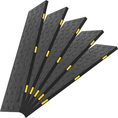35.5 Inch Heavy-Duty Non-Slip Stair Treads Indoor Outdoor Odorless Rubber 5 Pack