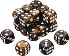 24Pcs 6 Sided Colored Standard Dice, 16Mm Acrylic D6 Mini Polyhedral Pearl Patte