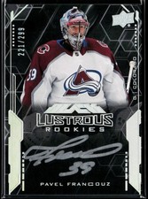2020-21 UD Black Lustrous Rookies Signatures #LS-PF Pavel Francouz RC 221/299