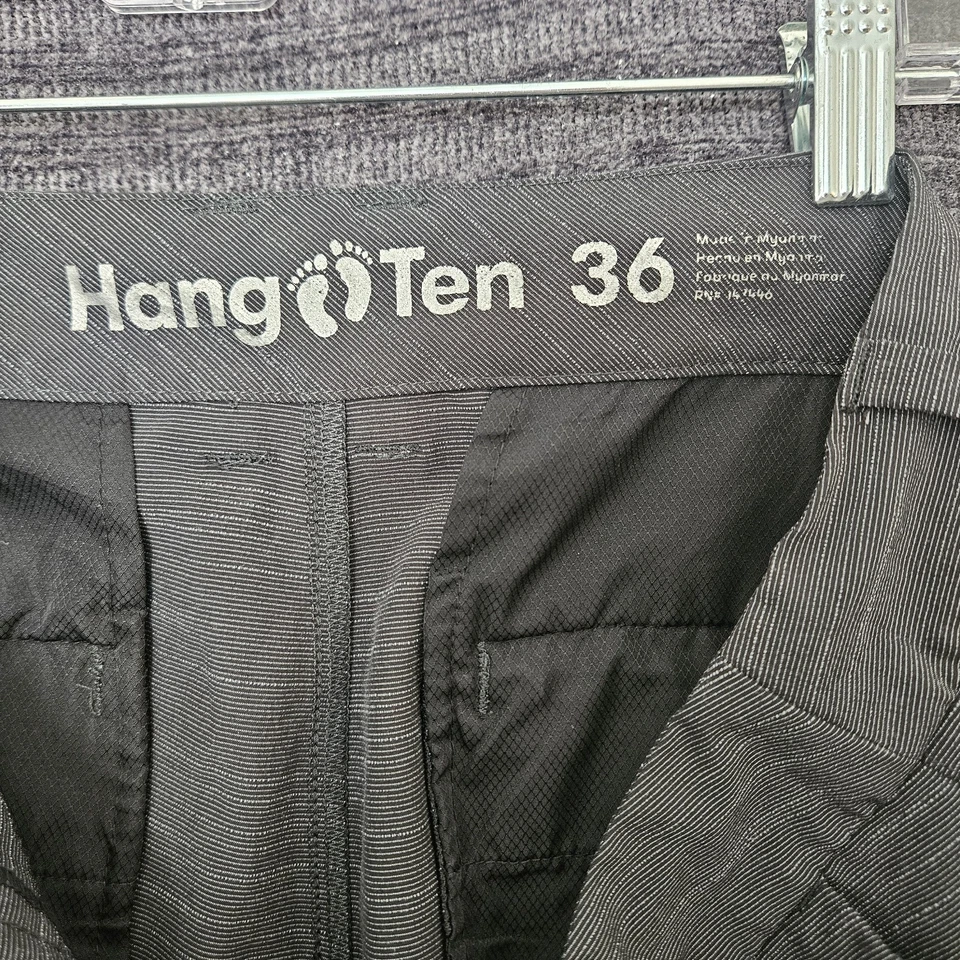 Bañador Hang Ten Board Shorts Gris Rayas Sin Forro Elástico Para Hombre Talla 36 x 11 Foto 2 de 4