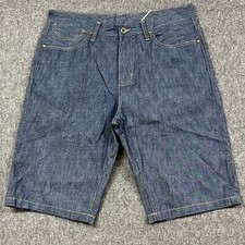 Sean John Denim Shorts Mens 36 Dark Wash Knee Length 5 Pocket Relaxed Jeans