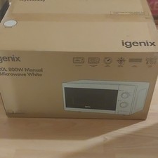 Igenix 20L 800W Manual Countertop Microwave White 5 Settings IG2080