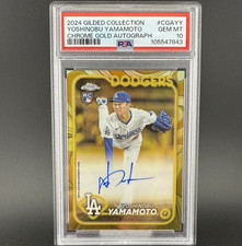 2024 Topps Chrome Gilded Yoshinobu Yamamoto Chrome Gold Autograph 88/99 - PSA 10