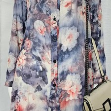 Stylish Purple Chiffon Long Shirt Women  s Size 51/85/101 Official