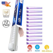4FT LED Black Light Fixture 40W UV Bar W/T US Plug Easy Installation Party D cor