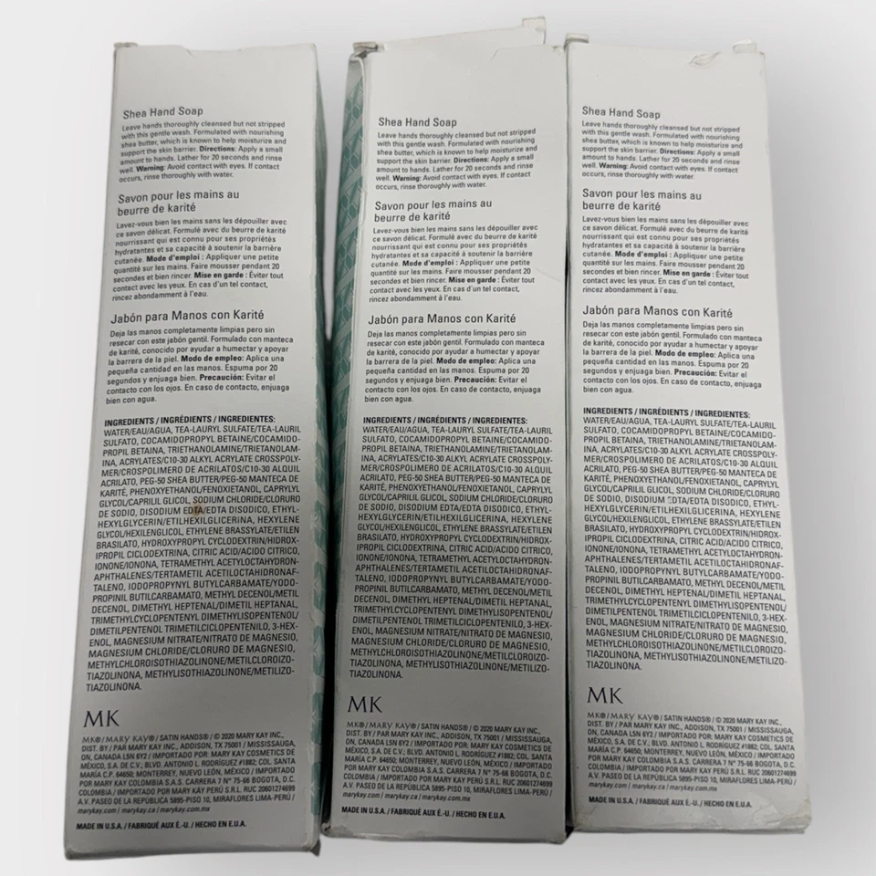 Lote de (3) Jabón de manos de karité satinado Mary Kay sin fragancia 6,5 oz - Nuevo en caja Foto 2 de 3