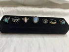 Vintage Sterling Silver Ring Lot Size 6.5~7.5 Turquoise, Jade, Opaline, Mop 7pc.