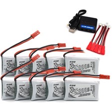 10-Pack 3.7V 800mAh Lithium Battery with 5-in-1 Charger for SYMA X5C X5C-1 X5...