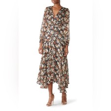 NWT ASTR the Label Floral Handkerchief Hem Maxi Midi Dress Size S