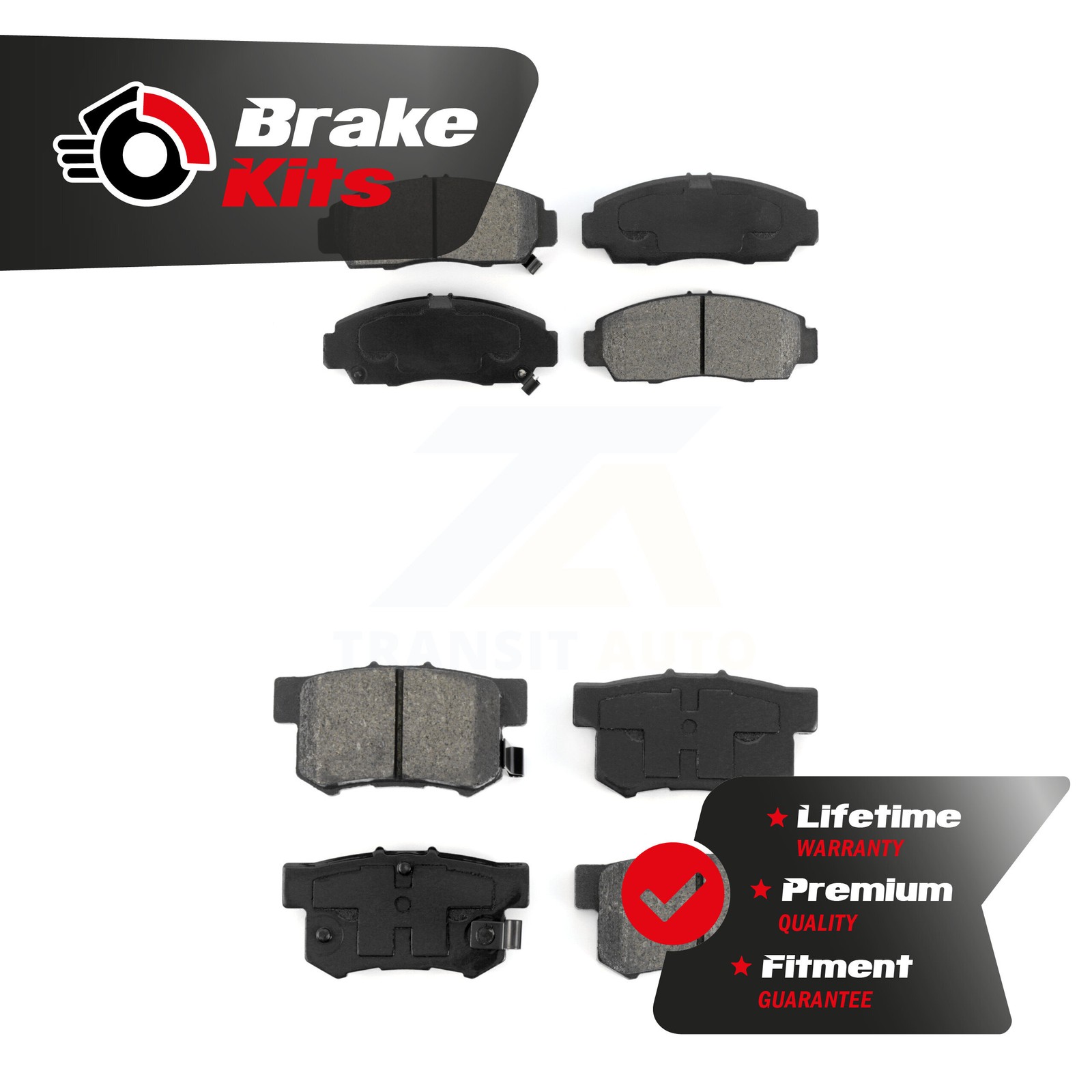 Front Rear Semi-Metallic Brake Pads Kit For 2003-2007 Honda Accord Hybrid