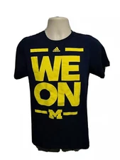 Adidas University of Michigan We On Adult Small Blue TShirt